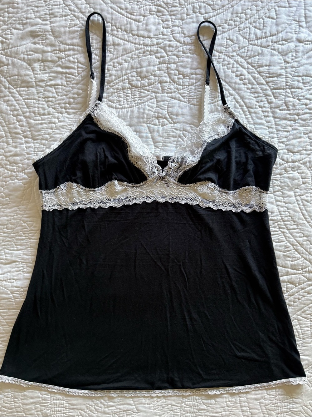 Victoria’s Secret Black Lace Cami & Shorts Pajama Set L - Picture 5 of 12